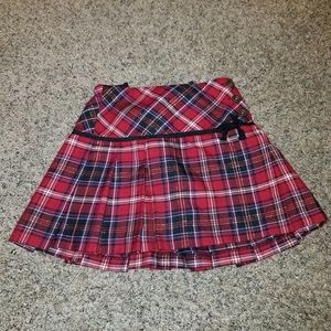 Plaid Adjustable Waist Skirt
